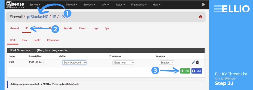 How add IP feed, blocklist, blacklist into pfBlockerNG.