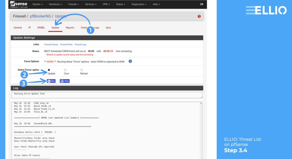 How set up external blocklist blacklist on firewall router pfSense.