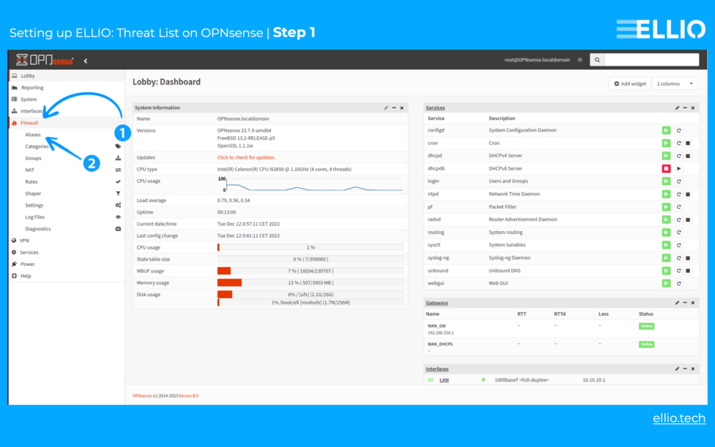 How to configure Alias in OPNsense firewall.