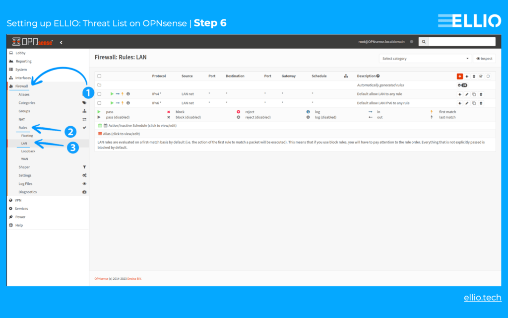 How to set up a IP blocking  rule on the OPNsense firewall.